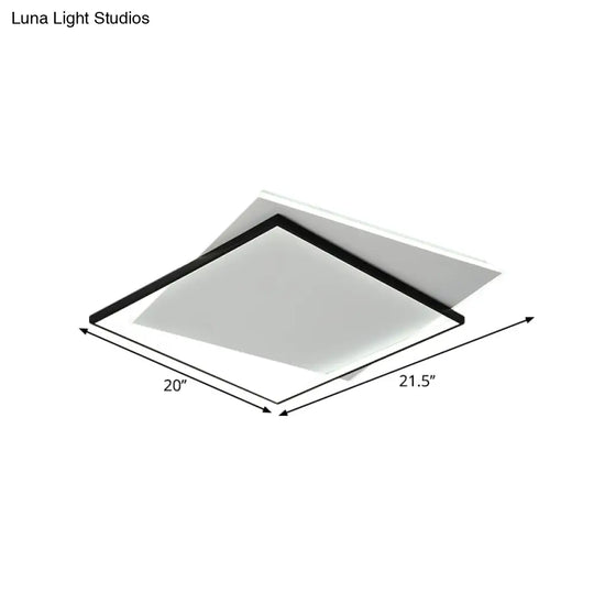 Modern Metallic Led Ceiling Light - Black Overlapping Flush Mount 18’/21.5’ Wide’.