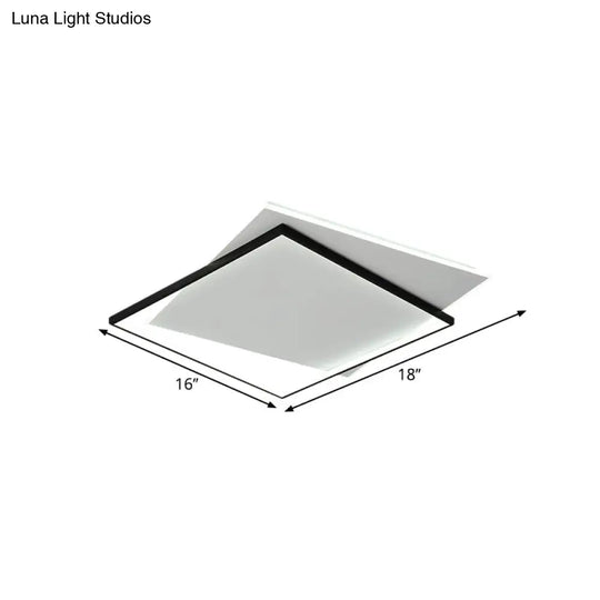 Modern Metallic Led Ceiling Light - Black Overlapping Flush Mount 18/21.5 Wide.
