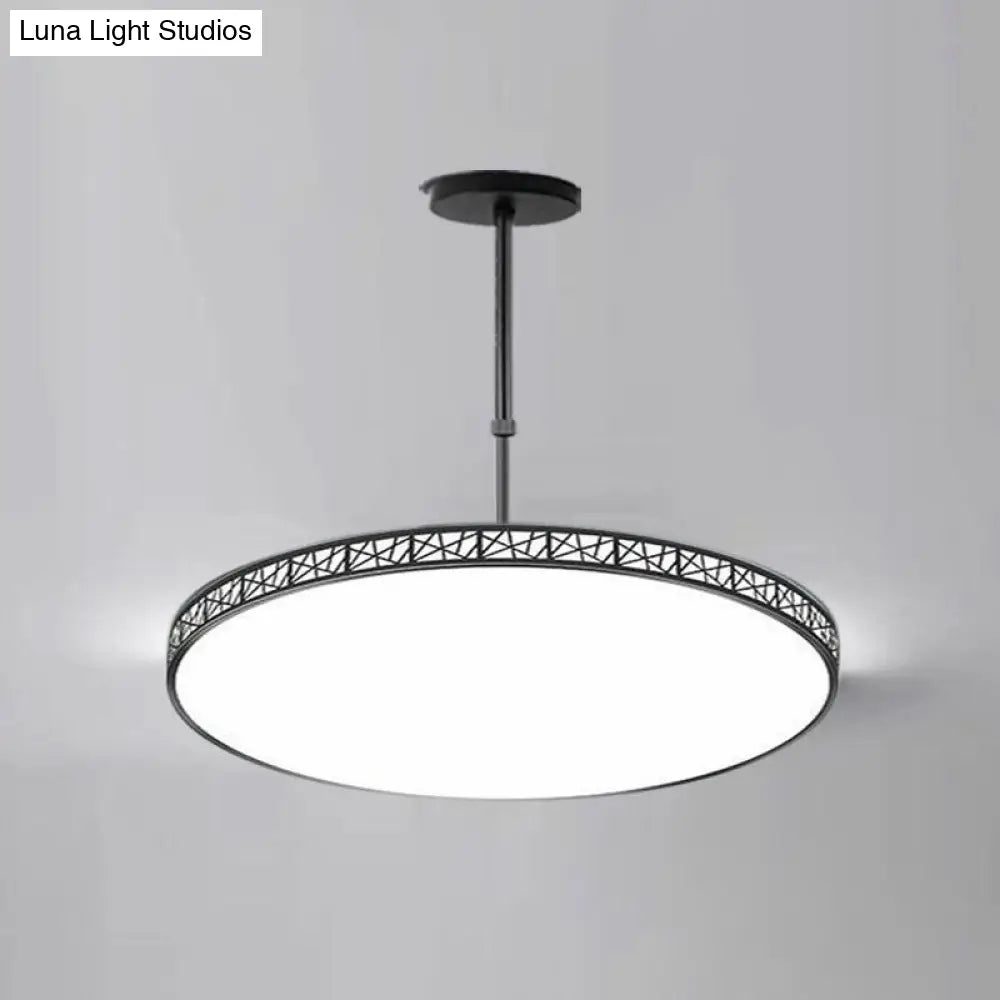 Modern Metallic Hollow-Carved Led Chandelier For Conference Room Lighting Black / 12 White