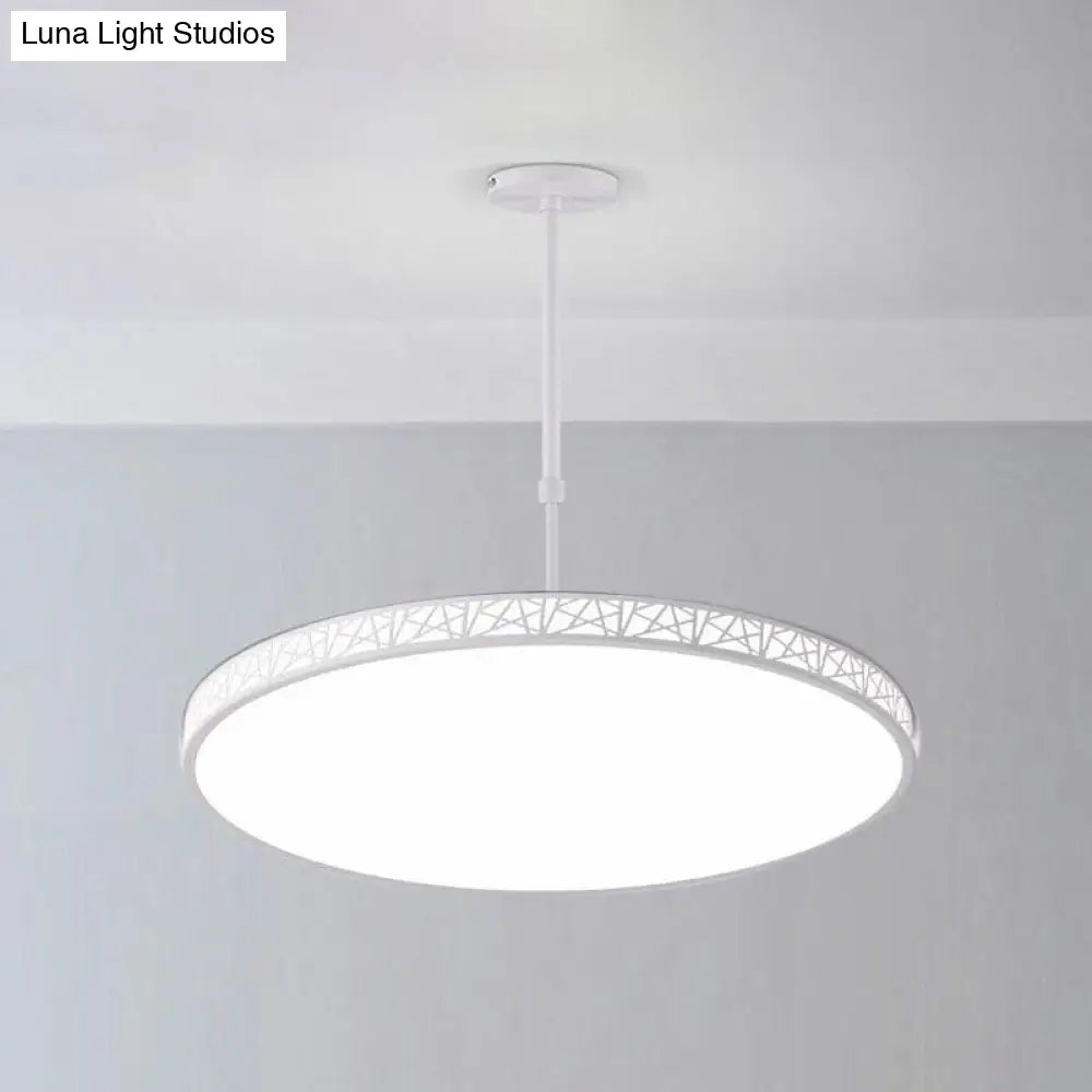 Modern Metallic Hollow-Carved Led Chandelier For Conference Room Lighting White / 12