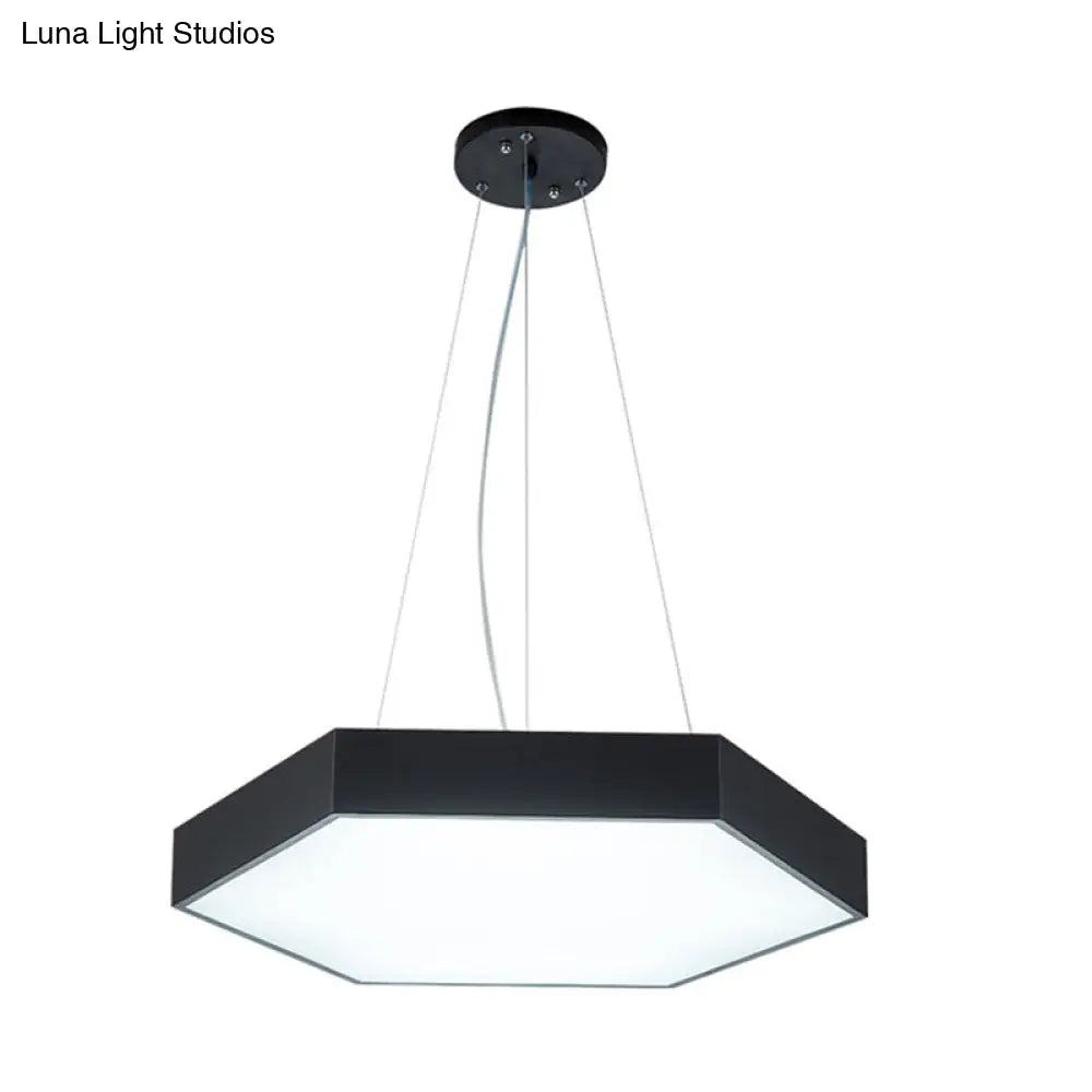 Metallic Honeycomb Led Pendant Light - Black/White Hanging Lamp Kit With Acrylic Diffuser