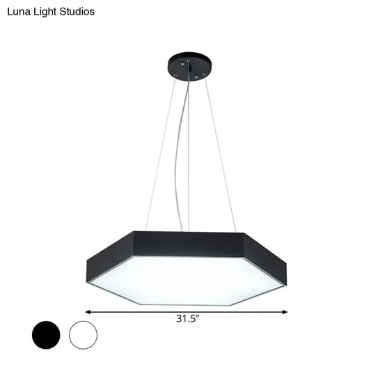 Metallic Honeycomb Led Pendant Light - Black/White Hanging Lamp Kit With Acrylic Diffuser