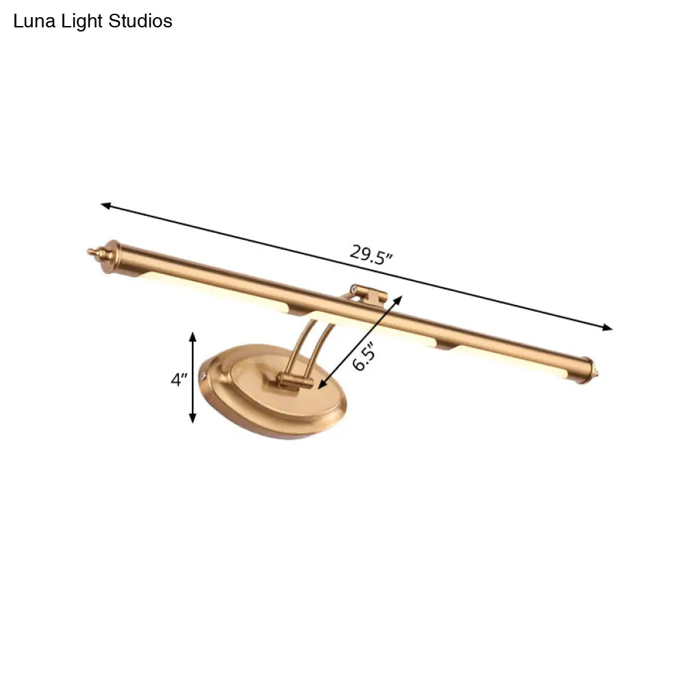 Modern Metallic Led Vanity Mirror Light For Bathroom - Gold Sconce Fixture (18/21.5/29.5)