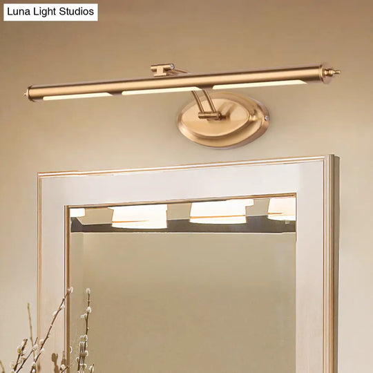 Modern Metallic Led Vanity Mirror Light For Bathroom - Gold Sconce Fixture (18/21.5/29.5)