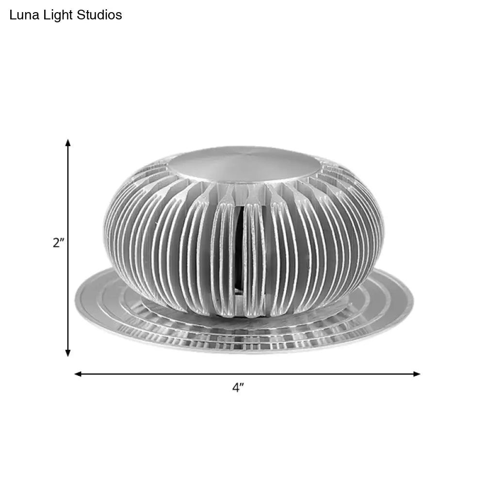 Modern Metallic Silver 3D Radial Led Sconce Light - Wall Mount Lighting Fixture In 7 Colors