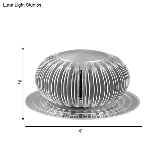 Modern Metallic Silver 3D Radial Led Sconce Light - Wall Mount Lighting Fixture In 7 Colors