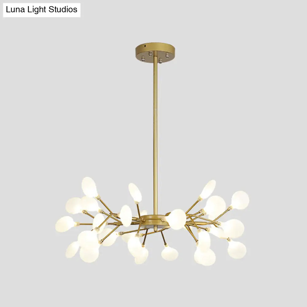 Simple Metallic Starburst Led Chandelier - Elegant Living Room Lighting 30 / Gold A