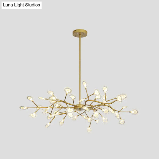 Simple Metallic Starburst Led Chandelier - Elegant Living Room Lighting