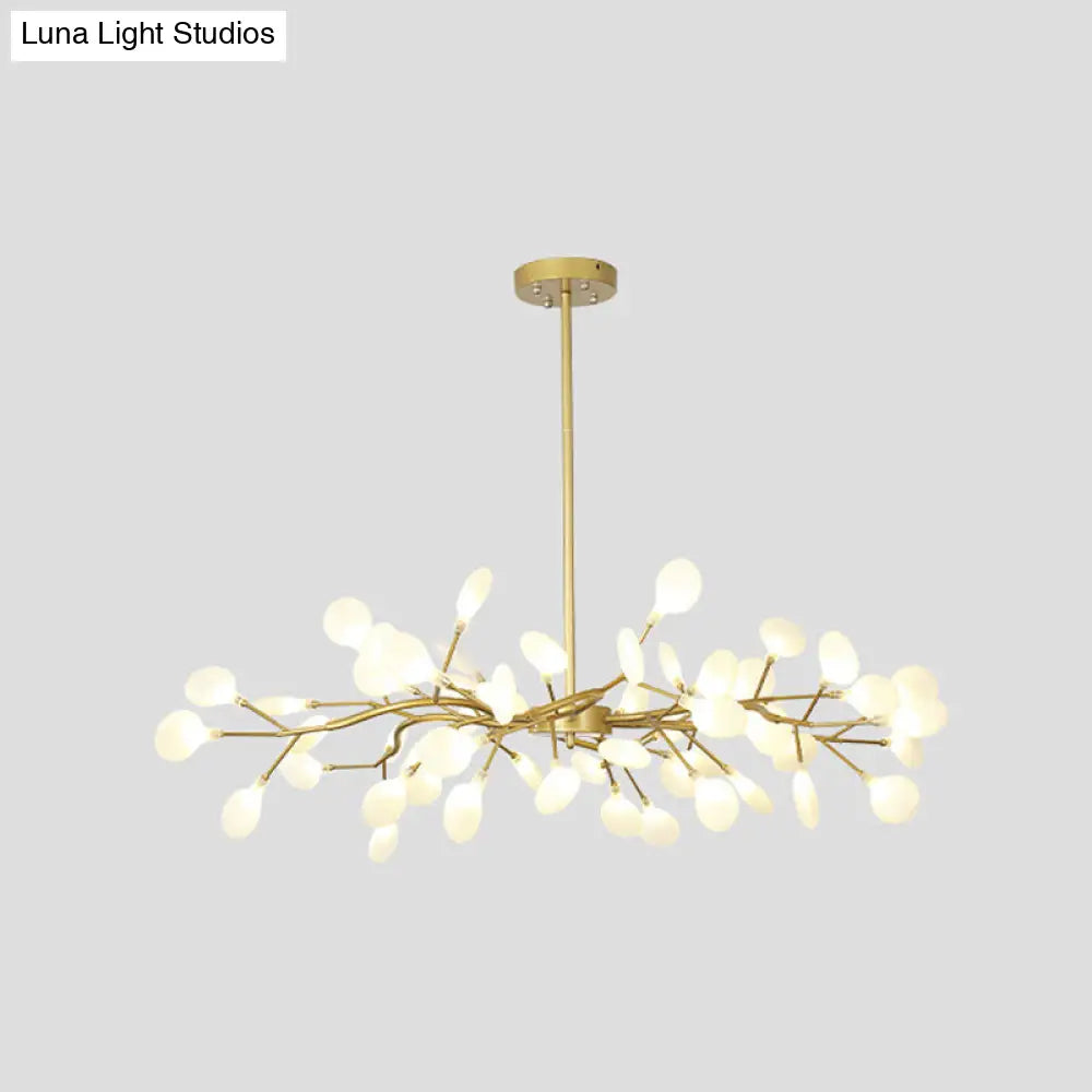 Simple Metallic Starburst Led Chandelier - Elegant Living Room Lighting 54 / Gold A