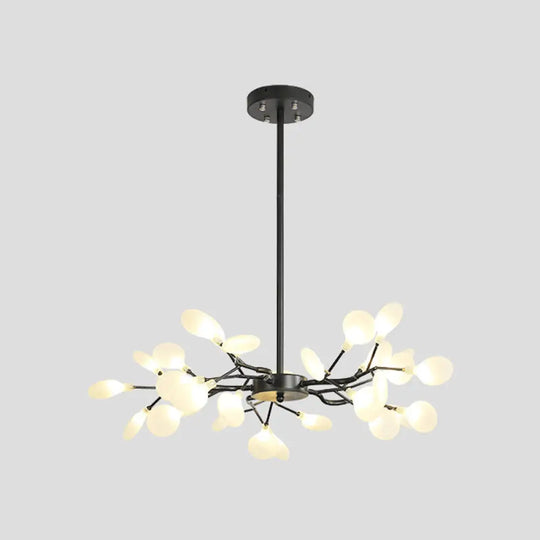 Modern Metallic Starburst Chandelier Led Pendant Light For Living Room 30 / Black A