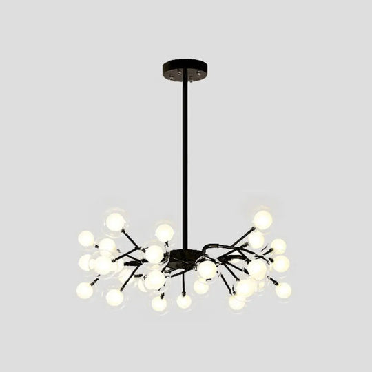 Modern Metallic Starburst Chandelier Led Pendant Light For Living Room 30 / Black B