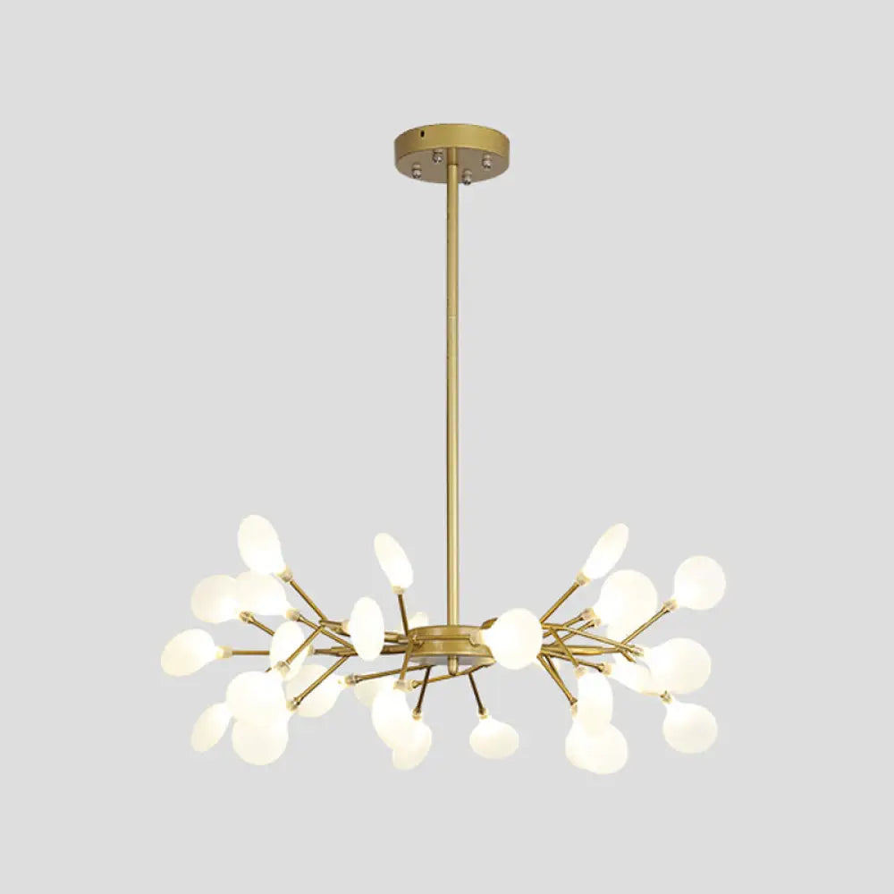 Modern Metallic Starburst Chandelier Led Pendant Light For Living Room 30 / Gold A