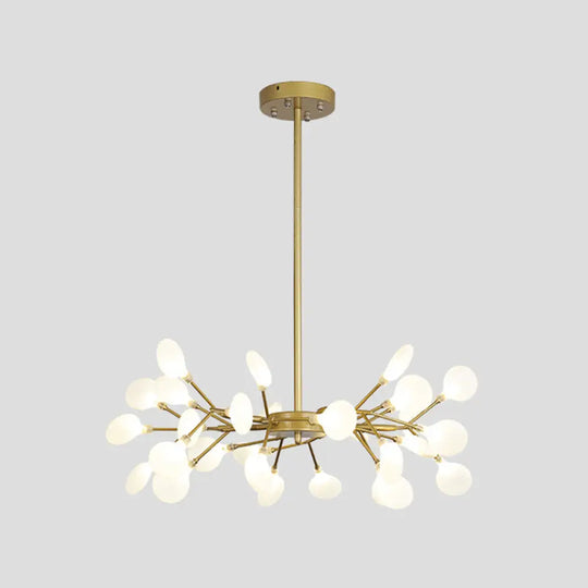 Modern Metallic Starburst Chandelier Led Pendant Light For Living Room 30 / Gold A