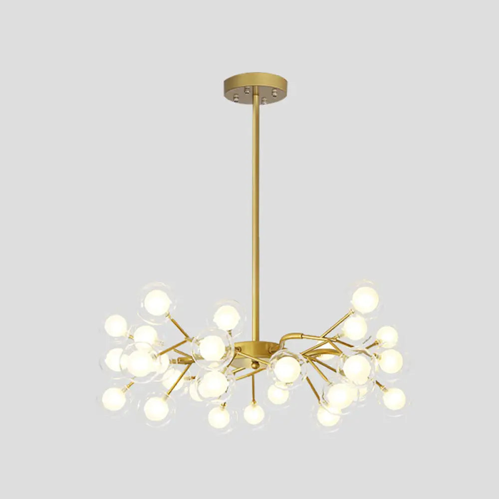 Modern Metallic Starburst Chandelier Led Pendant Light For Living Room 30 / Gold B