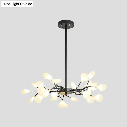 Simple Metallic Starburst Led Chandelier - Elegant Living Room Lighting 30 / Black A