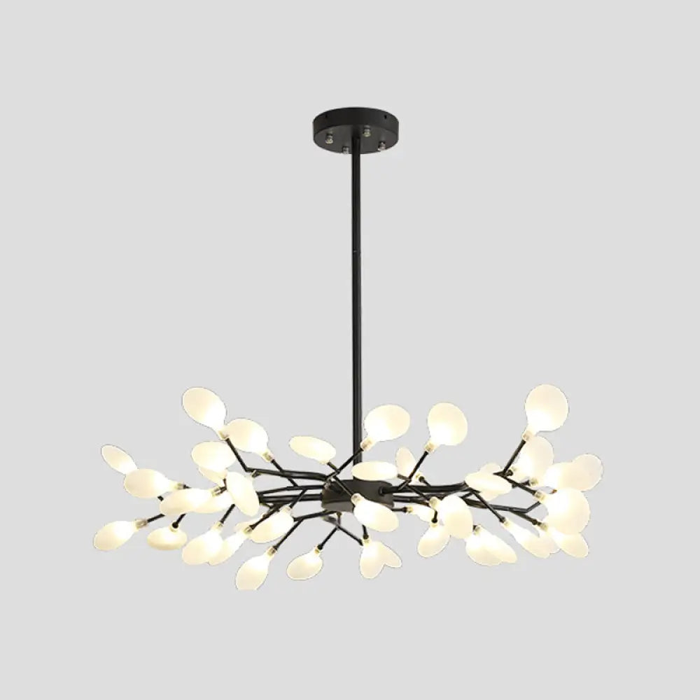 Modern Metallic Starburst Chandelier Led Pendant Light For Living Room 45 / Black A