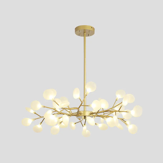 Modern Metallic Starburst Chandelier Led Pendant Light For Living Room 45 / Gold A