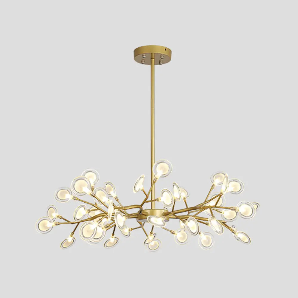 Modern Metallic Starburst Chandelier Led Pendant Light For Living Room 45 / Gold C