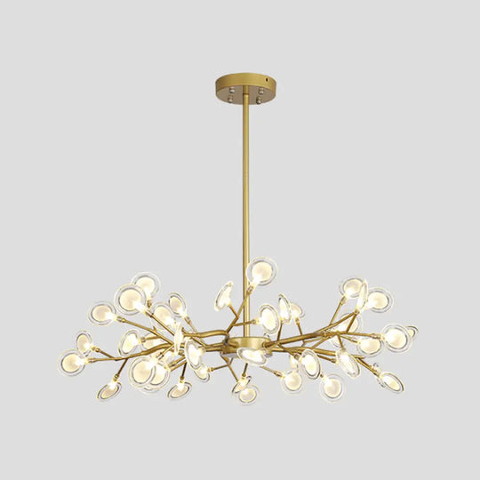 Modern Metallic Starburst Chandelier Led Pendant Light For Living Room 45 / Gold C