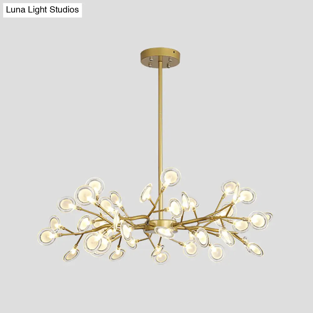 Simple Metallic Starburst Led Chandelier - Elegant Living Room Lighting 45 / Gold C