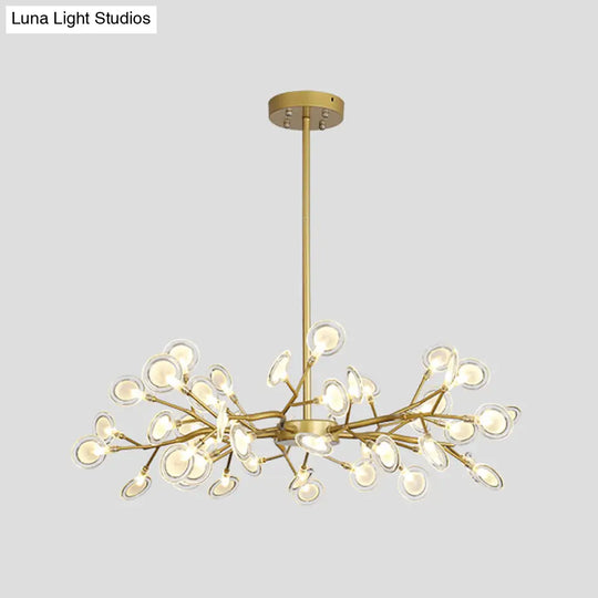 Simple Metallic Starburst Led Chandelier - Elegant Living Room Lighting 45 / Gold C