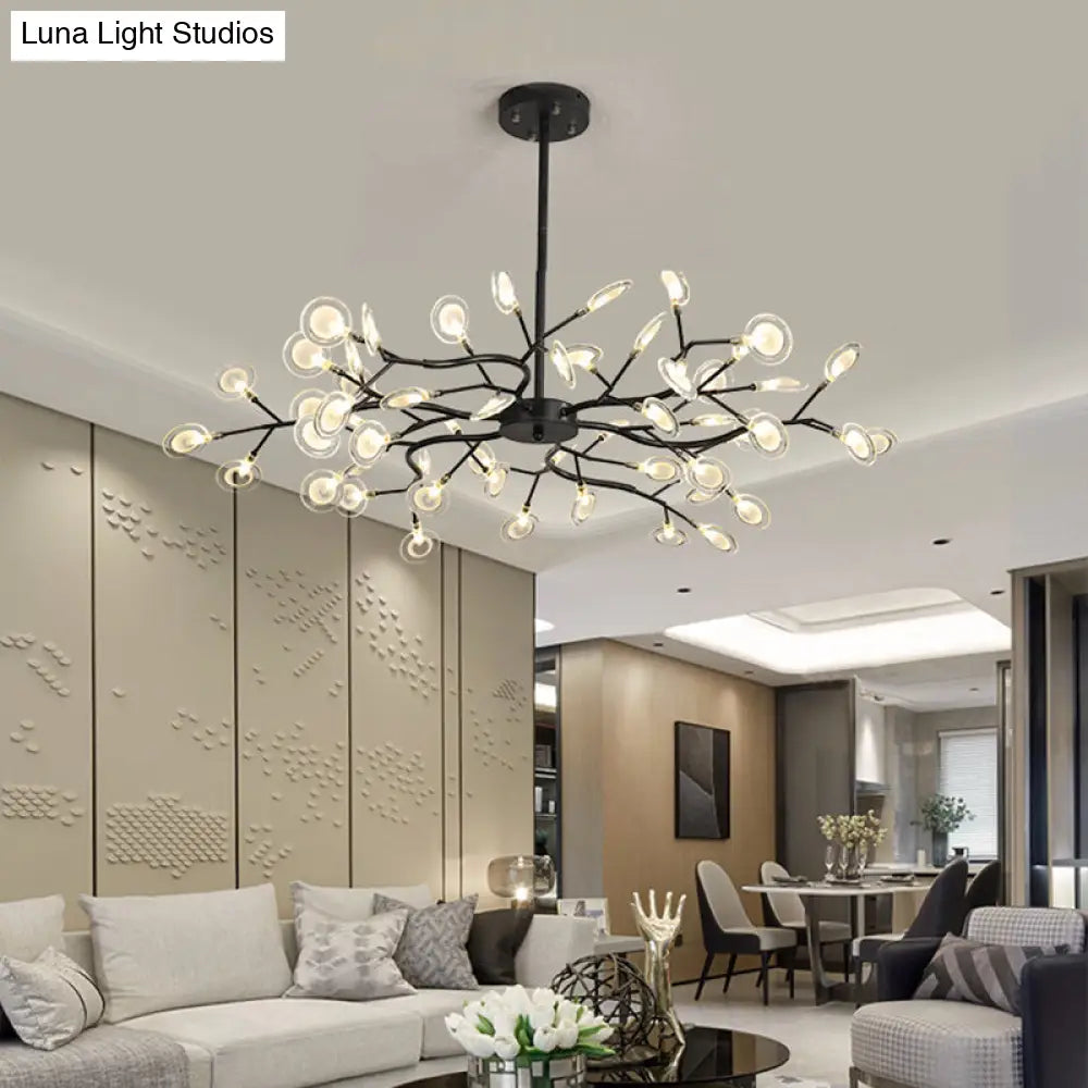 Simple Metallic Starburst Led Chandelier - Elegant Living Room Lighting 54 / Gold C