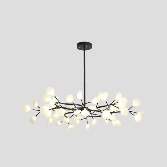 Modern Metallic Starburst Chandelier Led Pendant Light For Living Room 54 / Black A