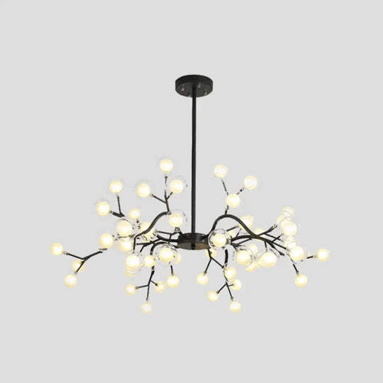 Modern Metallic Starburst Chandelier Led Pendant Light For Living Room 54 / Black B