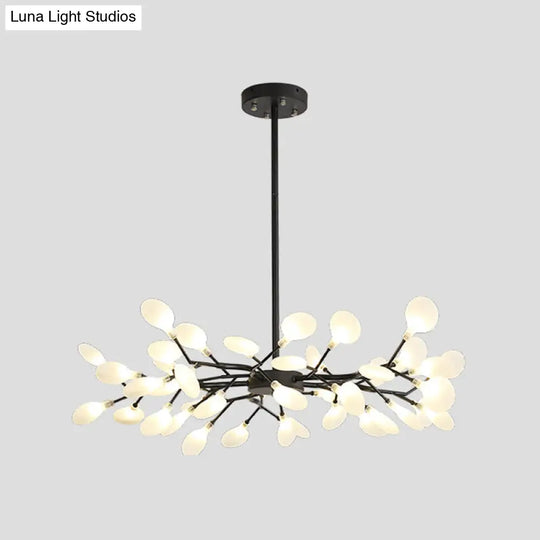 Simple Metallic Starburst Led Chandelier - Elegant Living Room Lighting 45 / Black A