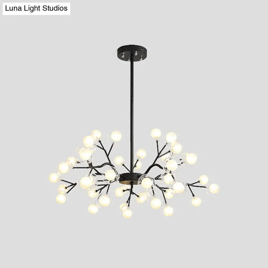 Simple Metallic Starburst Led Chandelier - Elegant Living Room Lighting 45 / Black B