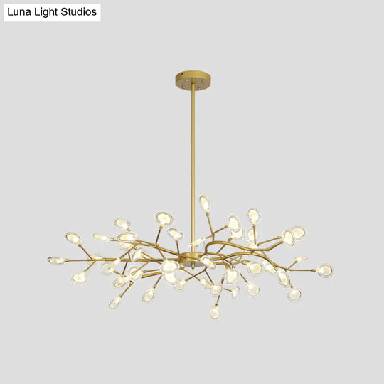 Modern Metallic Starburst Chandelier Led Pendant Light For Living Room