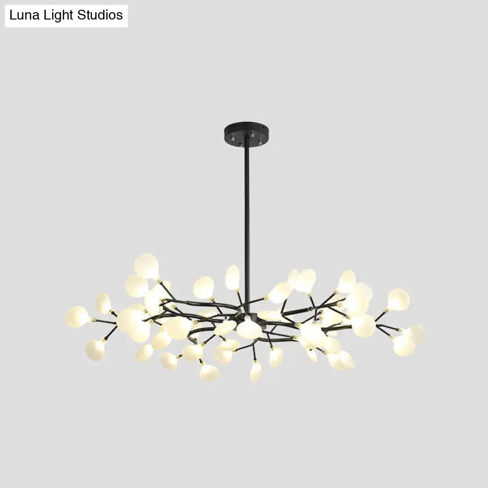 Simple Metallic Starburst Led Chandelier - Elegant Living Room Lighting 54 / Black A