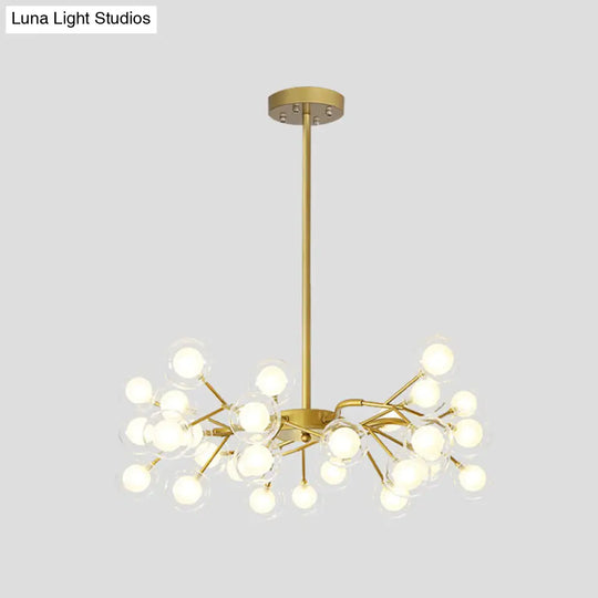 Simple Metallic Starburst Led Chandelier - Elegant Living Room Lighting 30 / Gold B