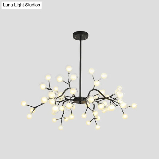 Simple Metallic Starburst Led Chandelier - Elegant Living Room Lighting 54 / Black B