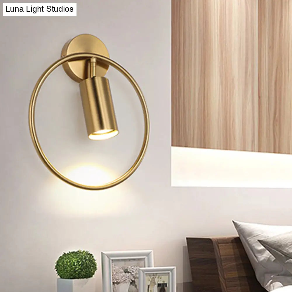 Modern Metallic Wall Sconce Light Fixture - Single Bulb Black/Brass Finish