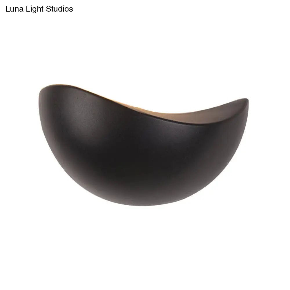 Modern Metallic Wall Washer Light - Led Black/White Sconce For Bedside With Warm/White Lighting