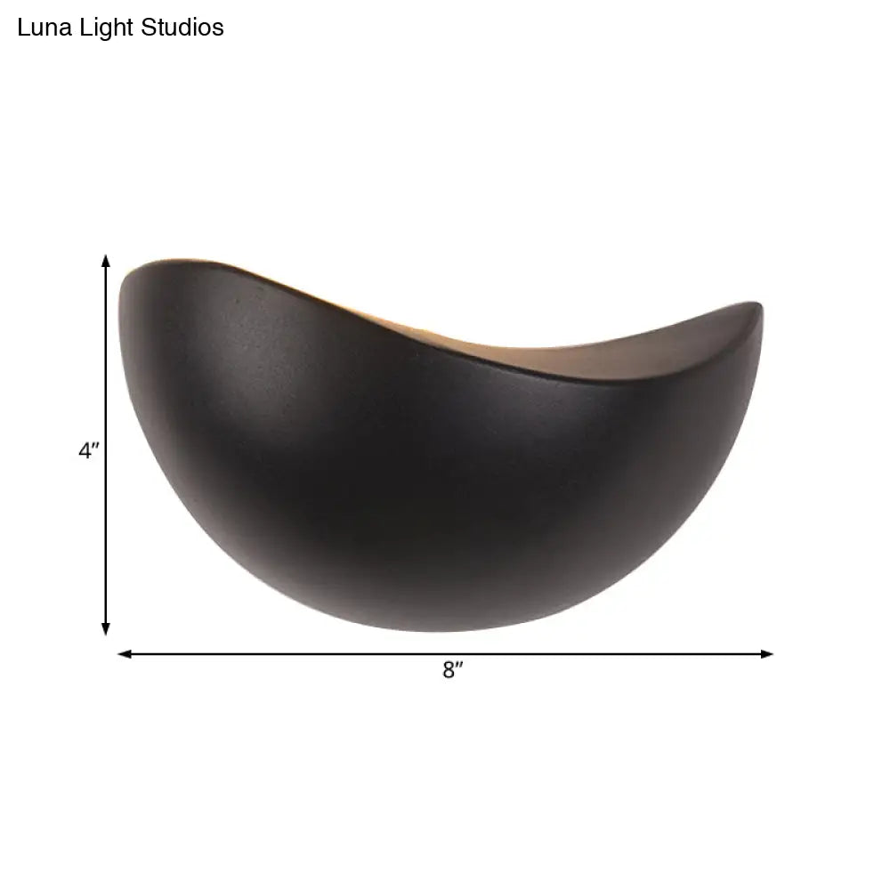 Modern Metallic Wall Washer Light - Led Black/White Sconce For Bedside With Warm/White Lighting