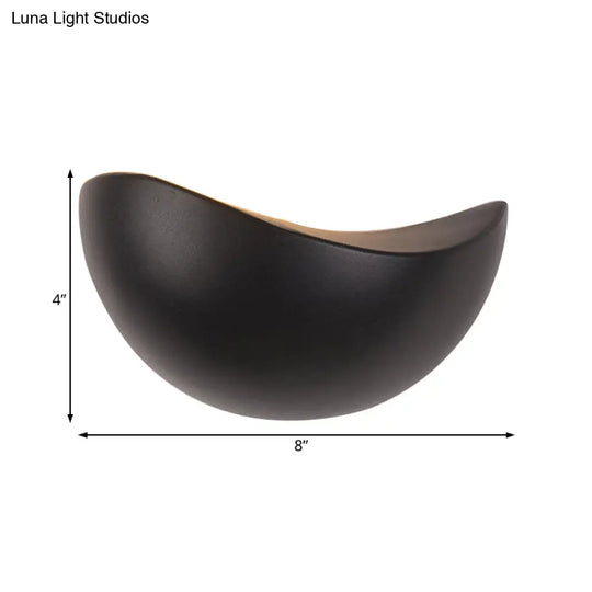 Modern Metallic Wall Washer Light - Led Black/White Sconce For Bedside With Warm/White Lighting