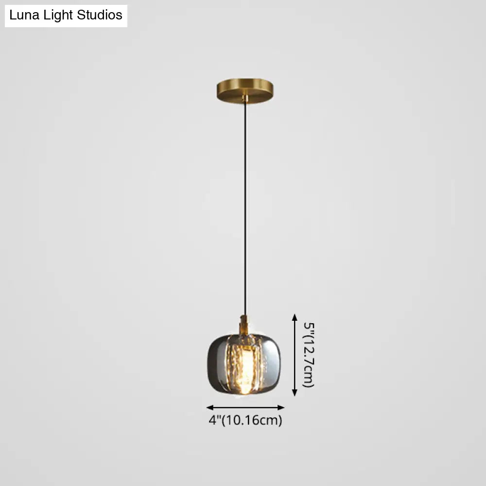 Modern Mini Crystal Pendant Light With Brass Finish For Living Room Bar And Coffee Shop Ceiling