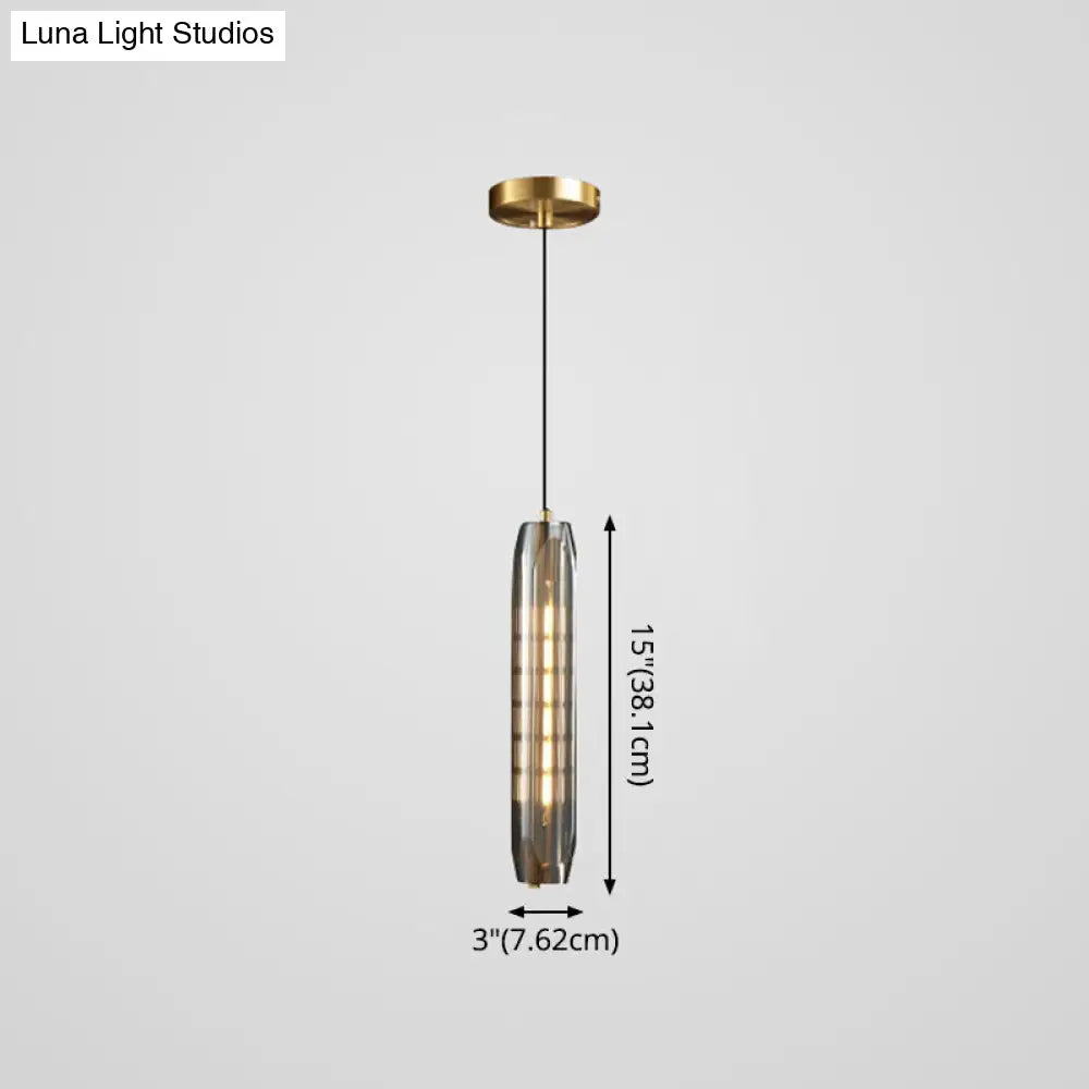 Modern Mini Crystal Pendant Light With Brass Finish For Living Room Bar And Coffee Shop Ceiling