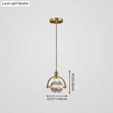 Modern Mini Crystal Pendant Light With Brass Finish For Living Room Bar And Coffee Shop Ceiling