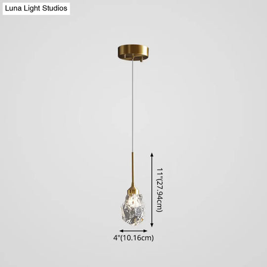 Mini Crystal Pendant Light With Brass Finish For Modern Living Spaces