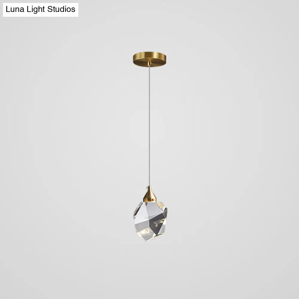 Mini Crystal Pendant Light With Brass Finish For Modern Living Spaces Bronze