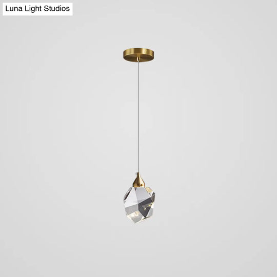 Mini Crystal Pendant Light With Brass Finish For Modern Living Spaces Bronze