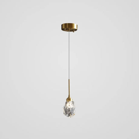 Modern Mini Crystal Pendant Light With Brass Finish For Living Room Bar And Coffee Shop Ceiling
