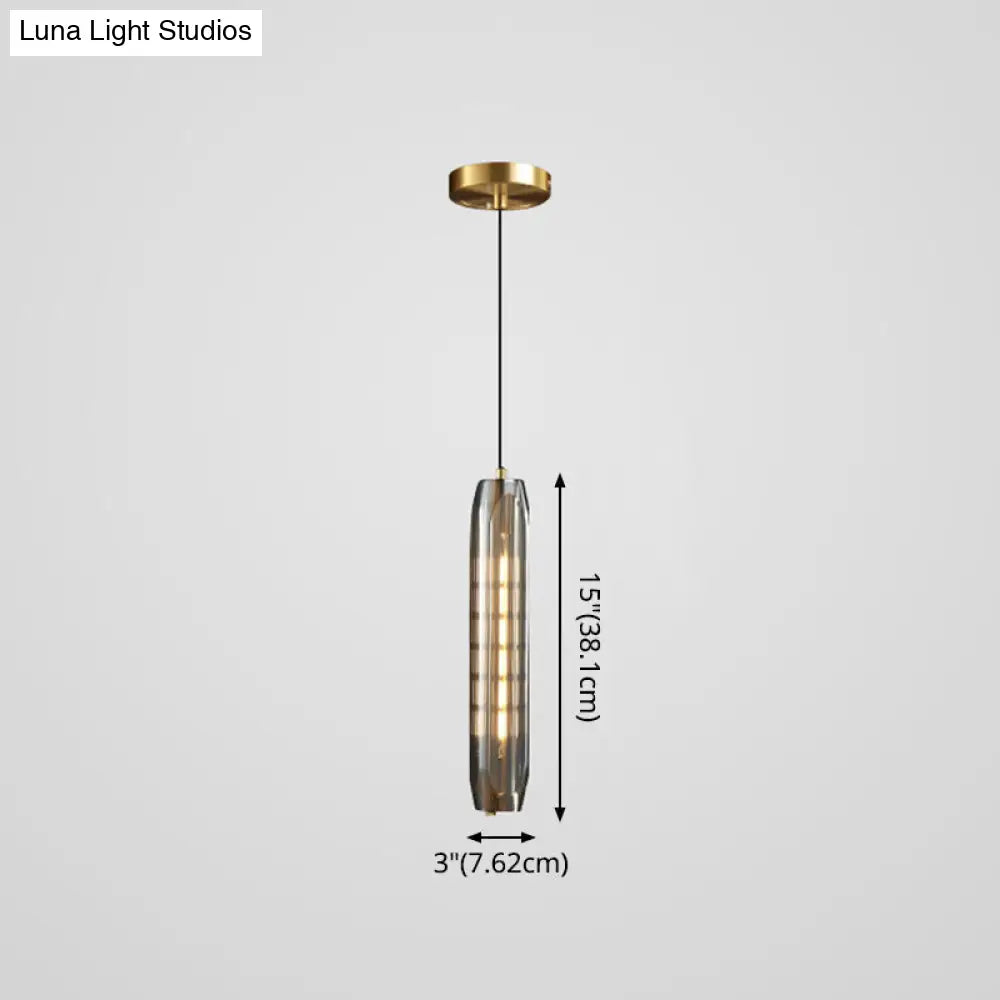 Mini Crystal Pendant Light With Brass Finish For Modern Living Spaces