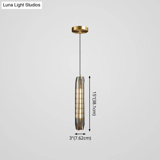 Mini Crystal Pendant Light With Brass Finish For Modern Living Spaces