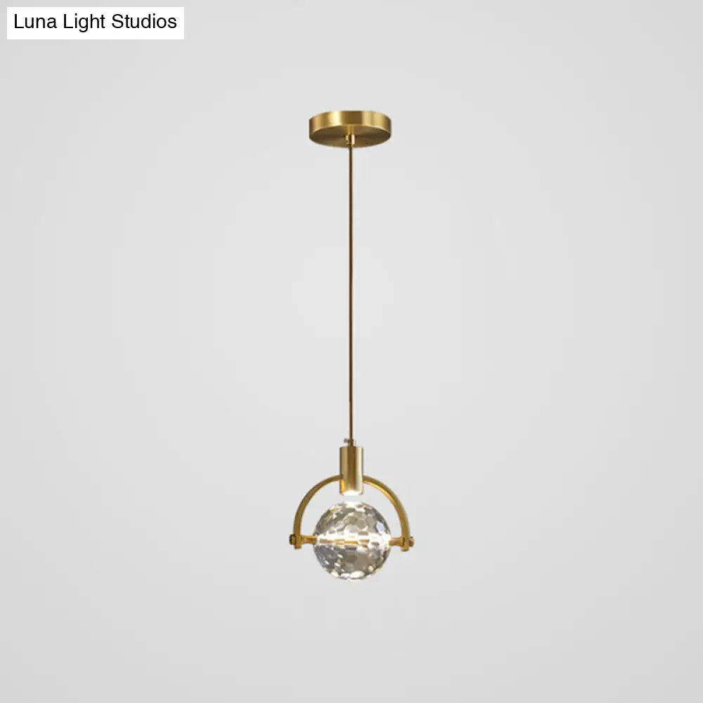 Mini Crystal Pendant Light With Brass Finish For Modern Living Spaces Dark Gold