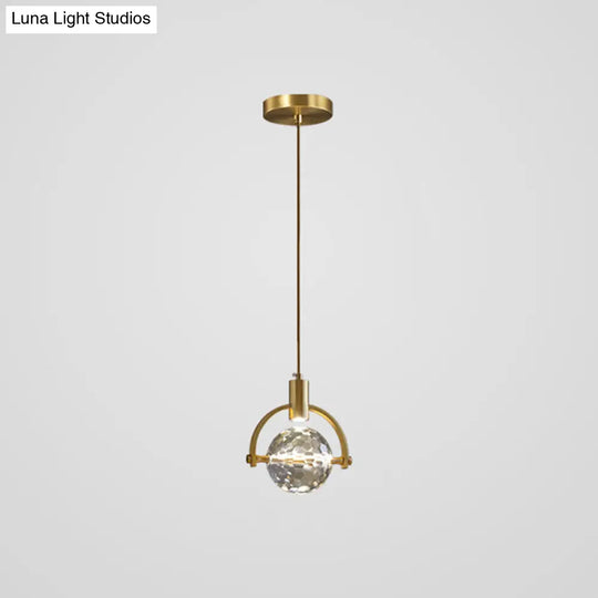 Mini Crystal Pendant Light With Brass Finish For Modern Living Spaces Dark Gold