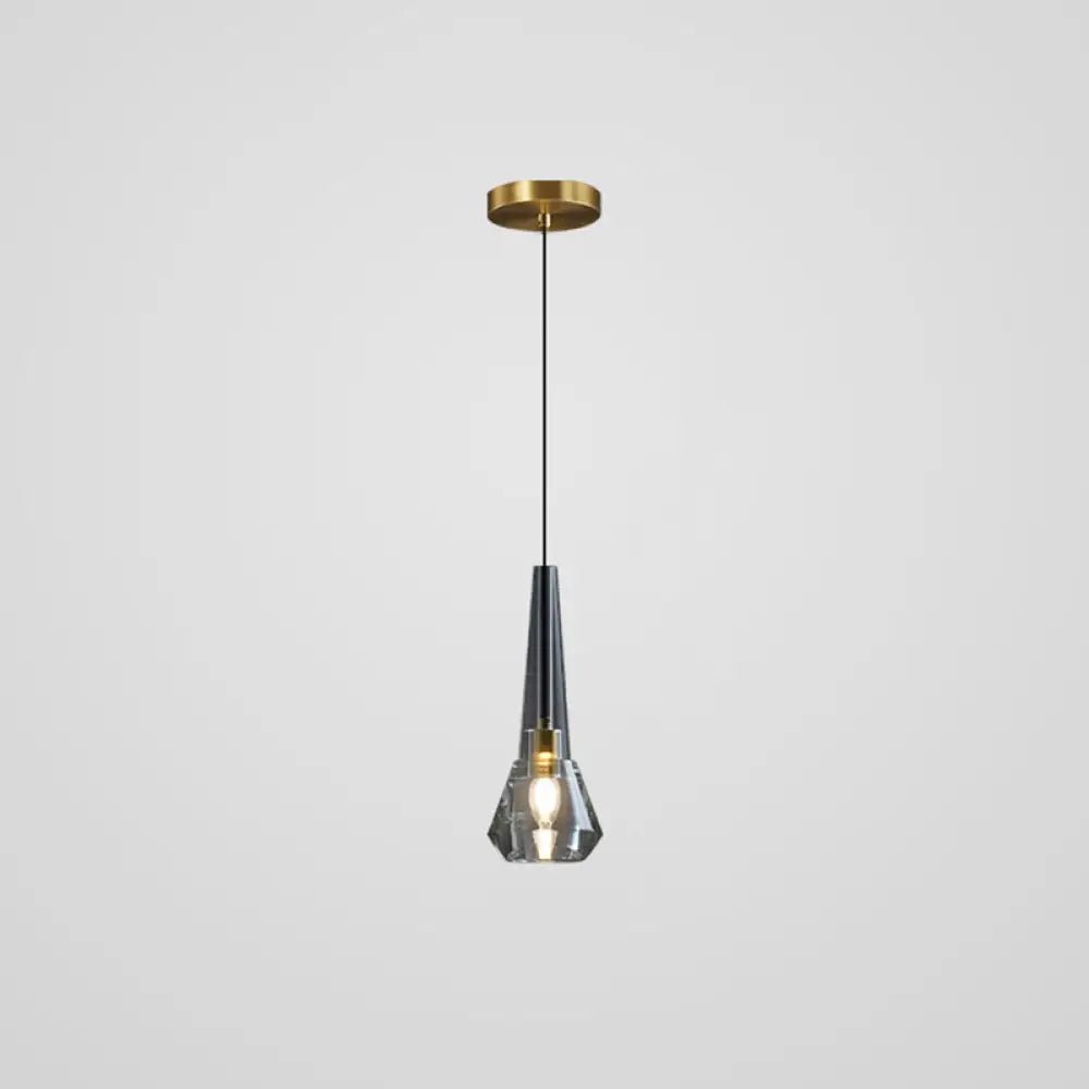 Modern Mini Crystal Pendant Light With Brass Finish For Living Room Bar And Coffee Shop Ceiling